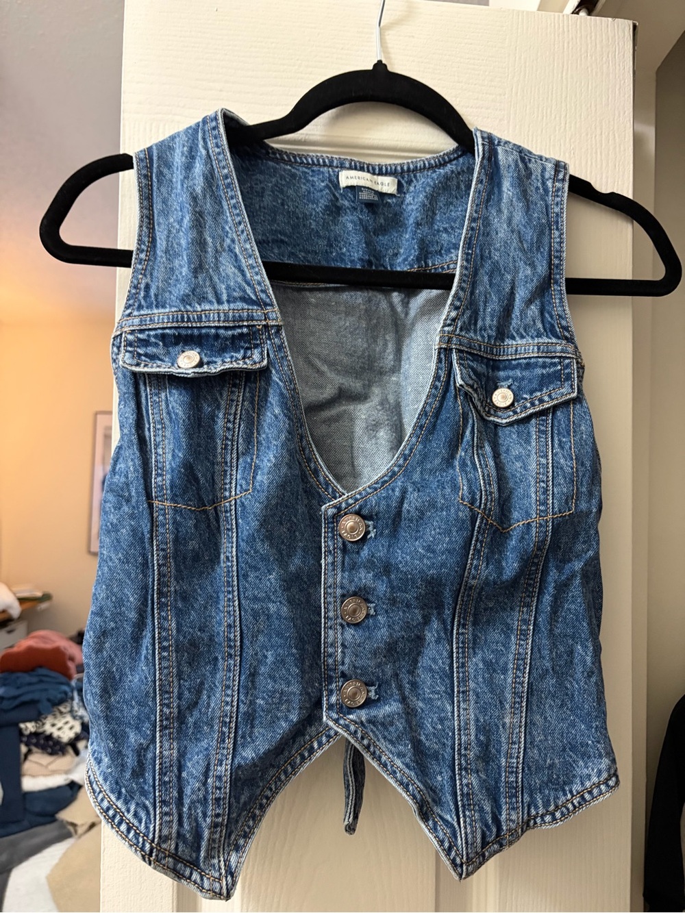 Size S - American Eagle Classic Blue Denim Vest